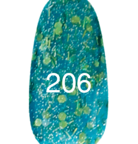 Gellac n. 206 (verde con glitter di diverse dimensioni) 12 ml.