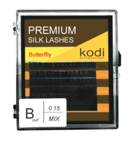 Ciglia blu B 0.15 (6 file: 12 mm), confezione: Farfalla